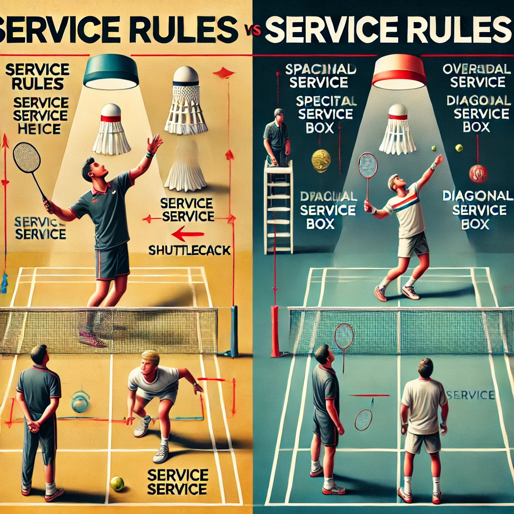 Comparison Between Service Rules of Badminton and Tennis